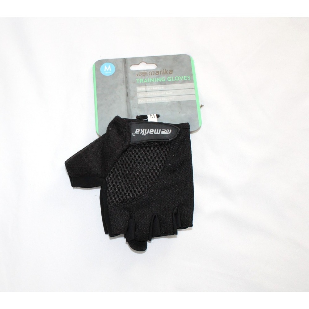 Marika Training Reinforced Palms Gloves Black Athletic Weightlifting Training MD